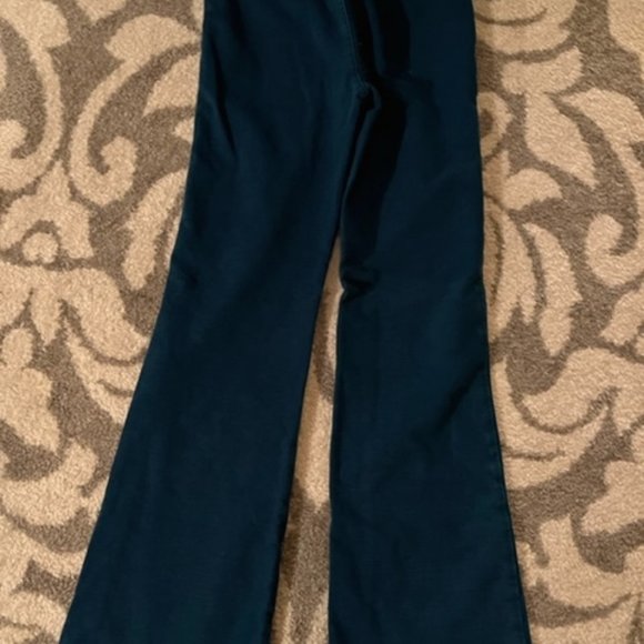 Newport News Vintage Dark Green Brushed Cotton Flared Pants size 6 - Picture 5 of 7